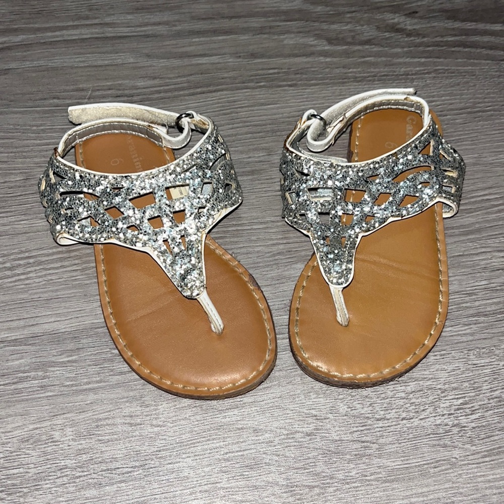 Silver sparkle sandals